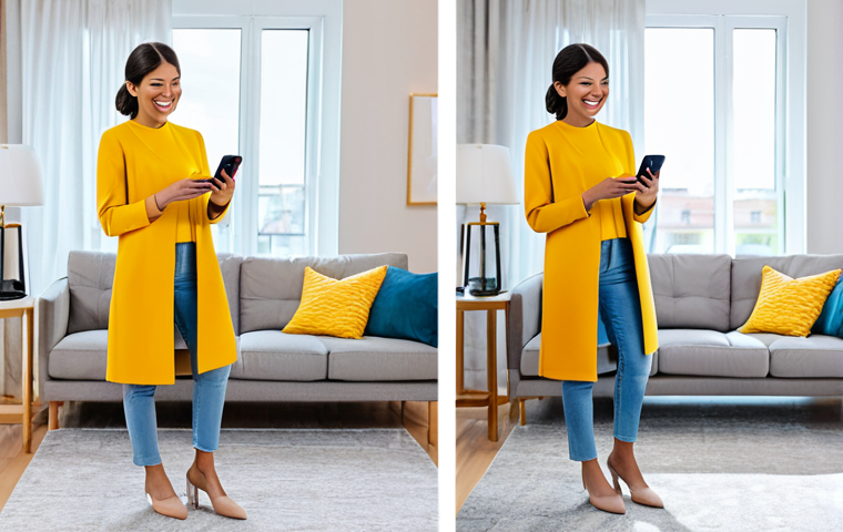 증강현실과 소비자 경험의 변화 - Online Shopping Transformation with AR**

"A woman smiling while virtually trying on a stylish, full...