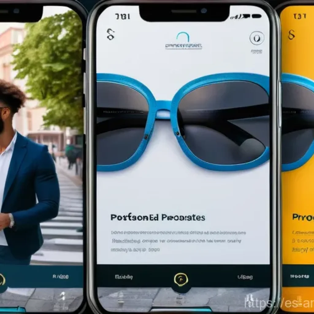 증강현실을 통한 개인화된 마케팅 전략 - Here are three detailed image prompts for generation, focusing on Augmented Reality applications and...