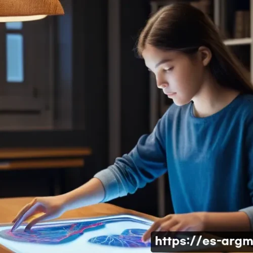 증강현실을 활용한 온라인 수업 개선 - **Prompt:** "A vibrant, dynamic scene of a young female student, approximately 16 years old, with sh...